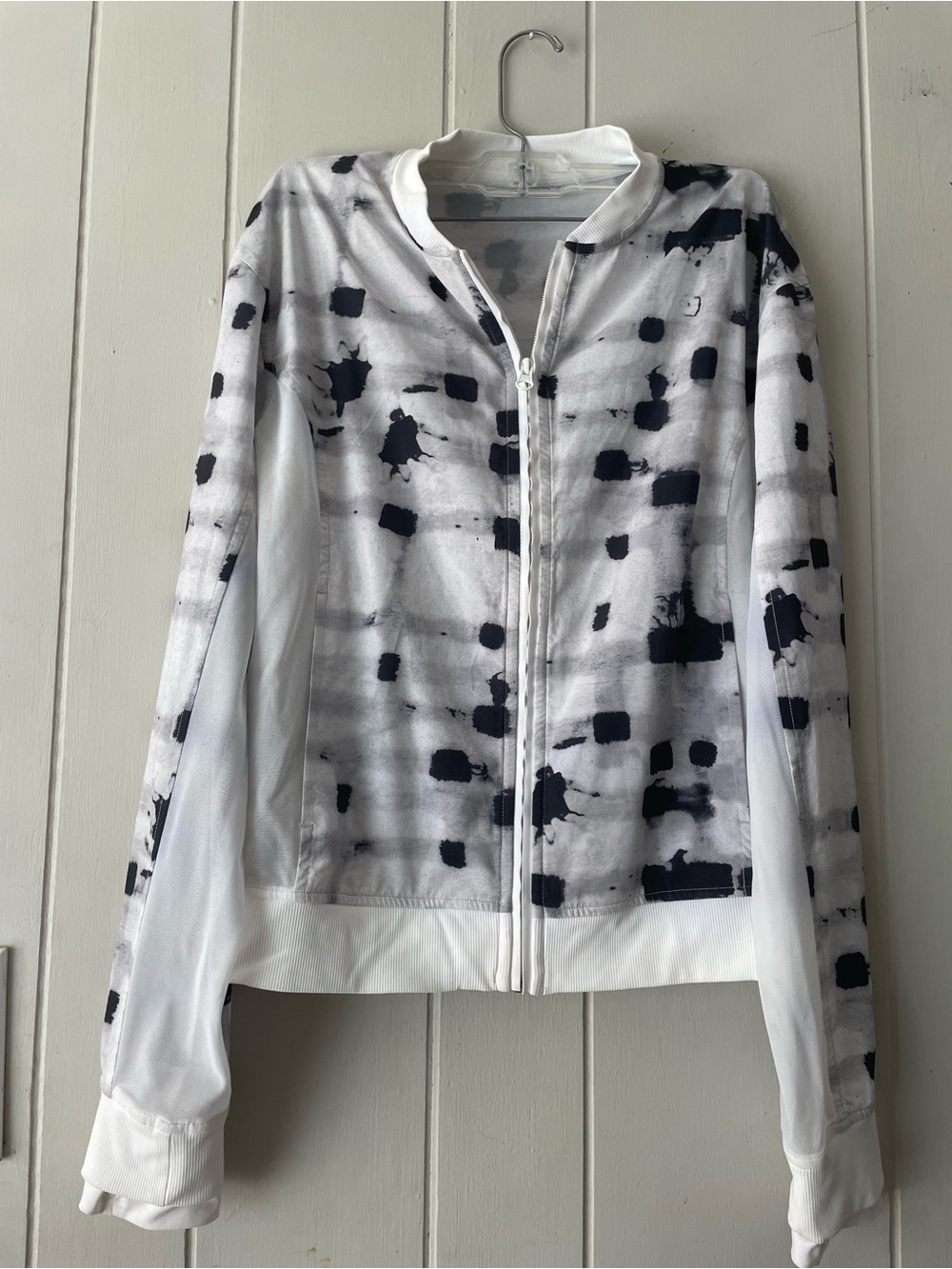 Lululemon Noir Jacket Ghost Weave Black White Geometric Pattern Size 6